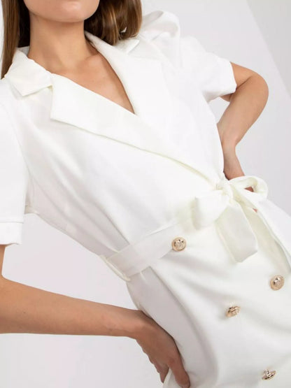 Blazer Style Tie Waist Mini Dress