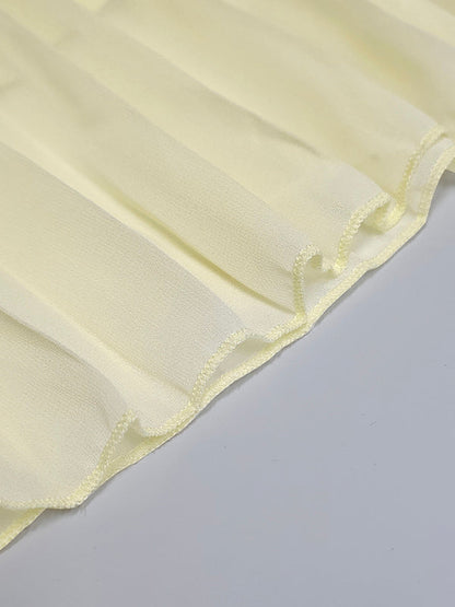 Sleeveless Gauze Pleated Solid Color Split-Joint Boat Neck Evening Dresses Maxi Dresses