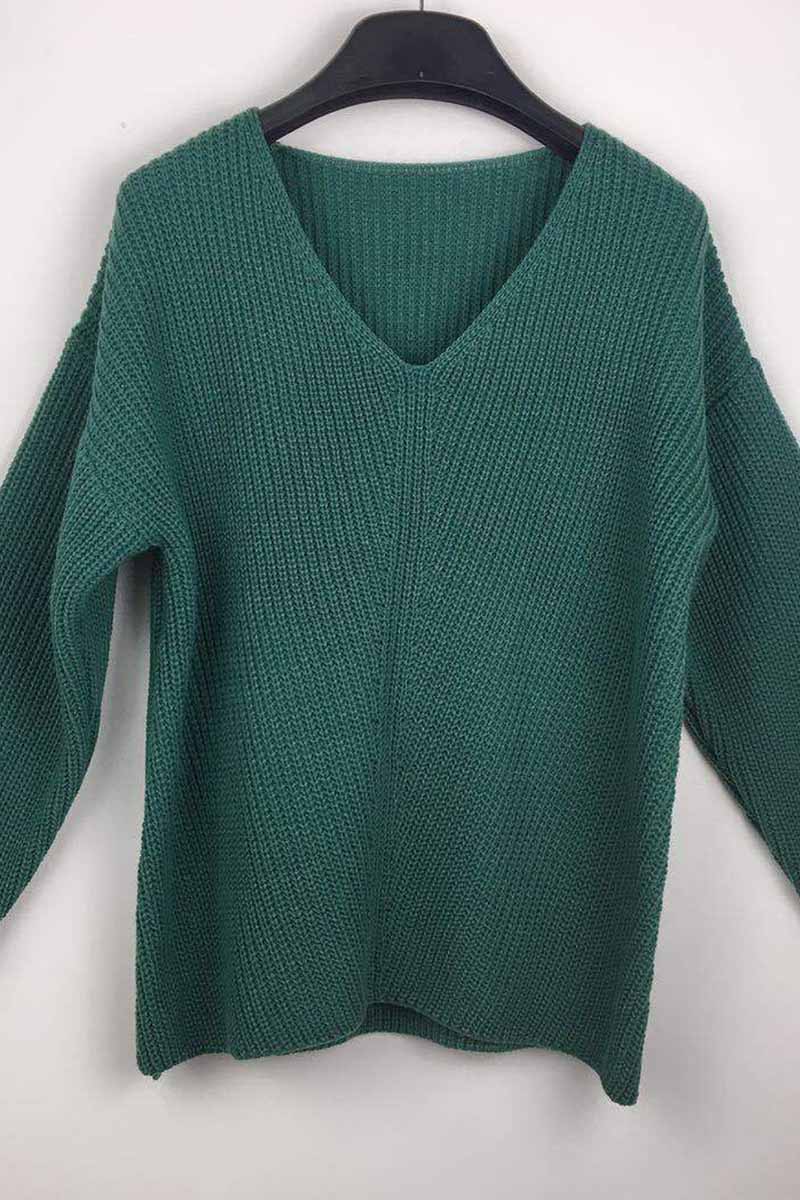 Omyke Sexy Fashion V-neck Knitted Sweater(5 Colors)